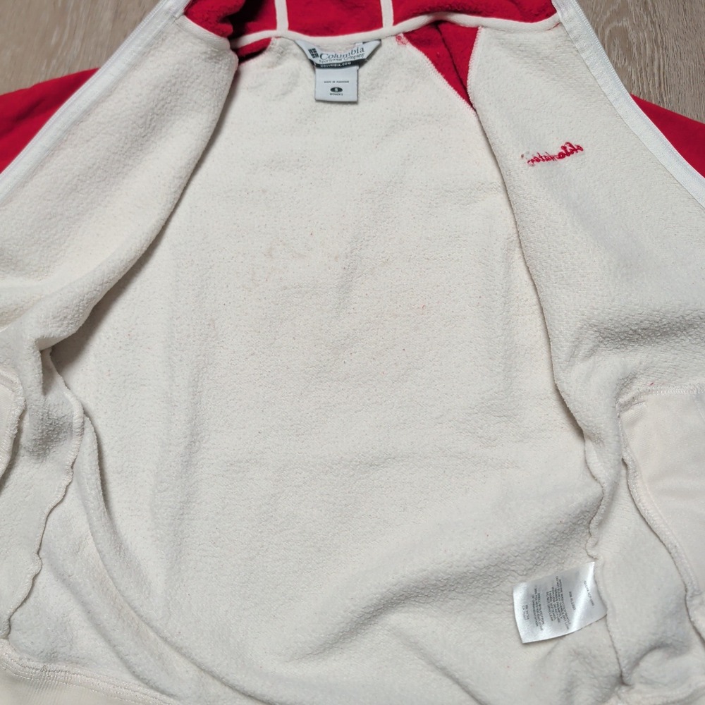 Columbia Ohio State Zip Up Hoodie Womens S Red Cream Brutus Raglan Embroidered - Picture 3 of 9